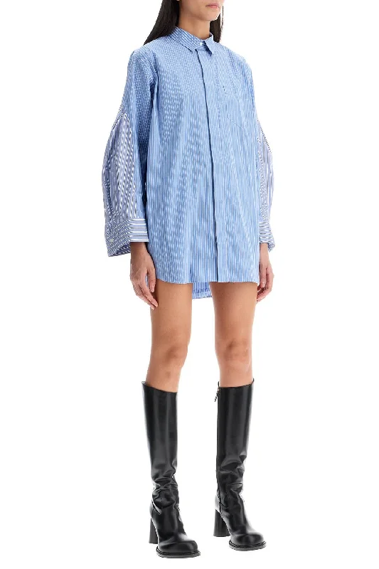 Sacai Mini Poplin Blouse In Chem Asymmetric Hem Blouse