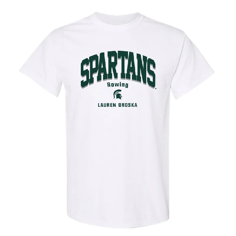 Michigan State - NCAA Women's Rowing : Lauren Droska - Classic Fashion Shersey T-Shirt-- Satin Fabric Silk Fabric Chiffon Fabric