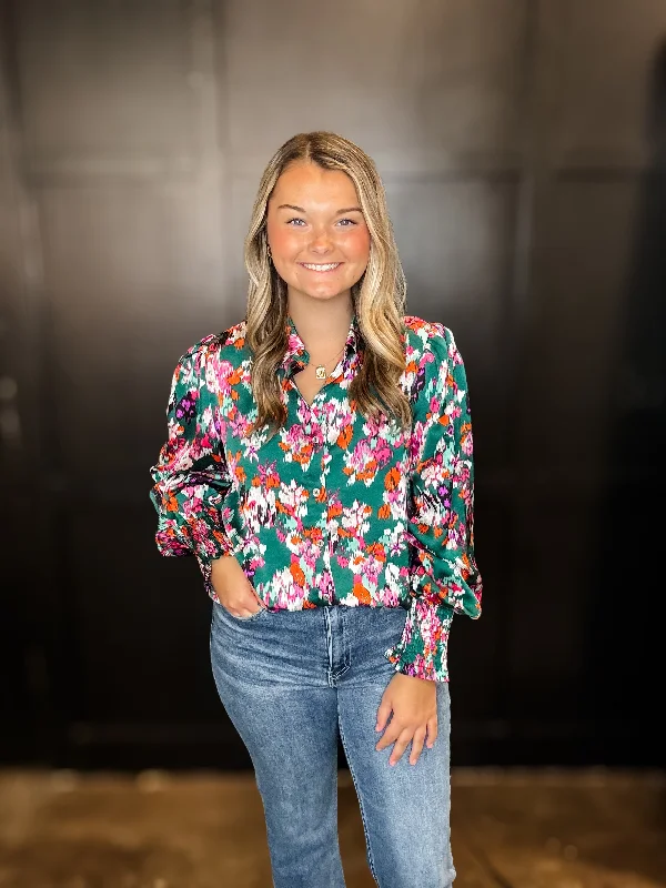 Feeling Posh Floral Blouse Backless Summer Blouse