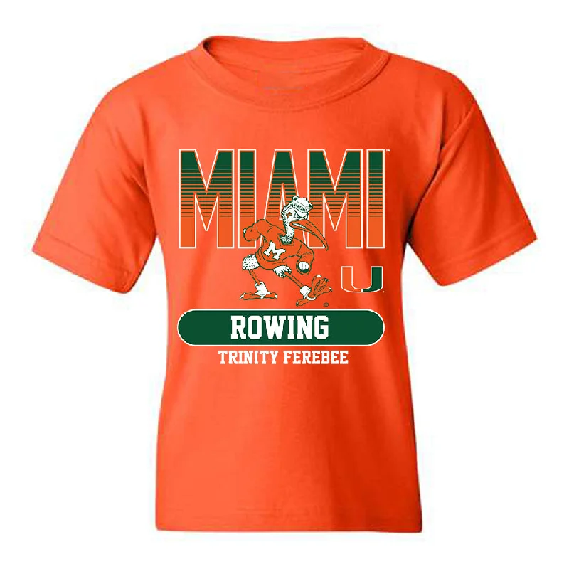 Miami - NCAA Women's Rowing : Trinity Ferebee - Classic Fashion Shersey Youth T-Shirt-- Satin Fabric Silk Fabric Chiffon Fabric Miami - NCAA Women's Rowing : Trinity Ferebee - Classic Fashion Shersey Youth T-Shirt-- Satin Fabric Silk Fabric Chiffon Fabric