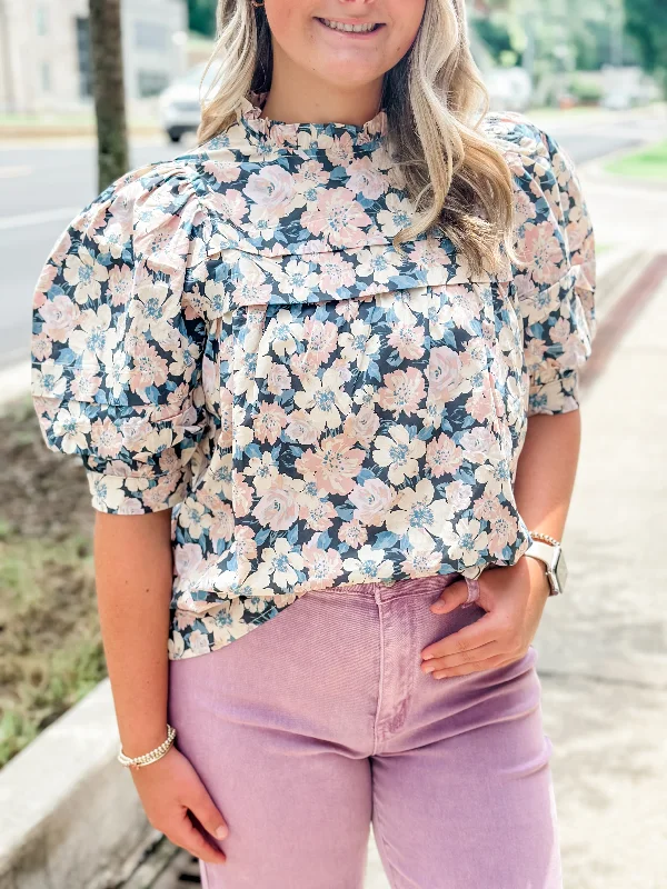 Country Side Cafe Blouse Frilled Cuff Blouse