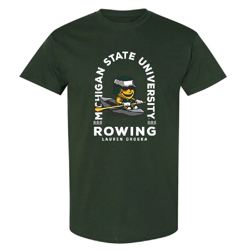 Michigan State - NCAA Women's Rowing : Lauren Droska - Fashion Shersey T-Shirt-- Welt Pockets Slit Pockets Flap Pockets Michigan State - NCAA Women's Rowing : Lauren Droska - Fashion Shersey T-Shirt-- Welt Pockets Slit Pockets Flap Pockets