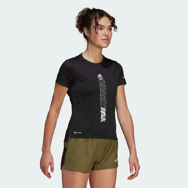 adidas Terrex Agravic Womens Trail Running T-Shirt Black Breathable Reflective-- Knit Fabric Woven Fabric Fleece Fabric adidas Terrex Agravic Womens Trail Running T-Shirt Black Breathable Reflective-- Knit Fabric Woven Fabric Fleece Fabric