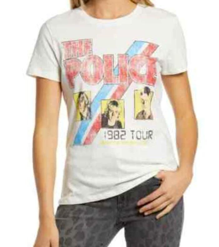The Police 1982 Tour T-Shirt-- Striped Floral Plaid