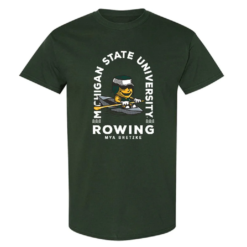 Michigan State - NCAA Women's Rowing : Mya Bretzke - Fashion Shersey T-Shirt-- Print Jacquard Patchwork