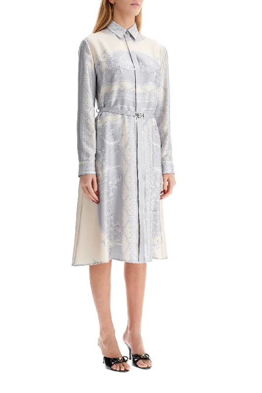 Versace Silk Blouse 'the Cut Of The Gods Embellished Collar Blouse