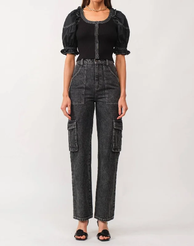 Kora Blouse In Black Lightweight Chiffon Blouse