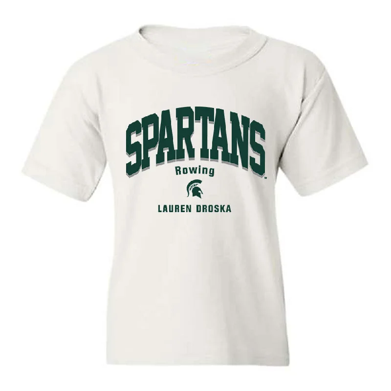 Michigan State - NCAA Women's Rowing : Lauren Droska - Classic Fashion Shersey Youth T-Shirt-- Fleece Fabric Down Fabric Feather Fabric