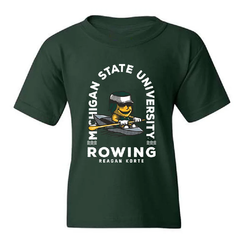 Michigan State - NCAA Women's Rowing : Reagan Korte - Fashion Shersey Youth T-Shirt-- Wool Fabric Cashmere Fabric Tweed Fabric Michigan State - NCAA Women's Rowing : Reagan Korte - Fashion Shersey Youth T-Shirt-- Wool Fabric Cashmere Fabric Tweed Fabric