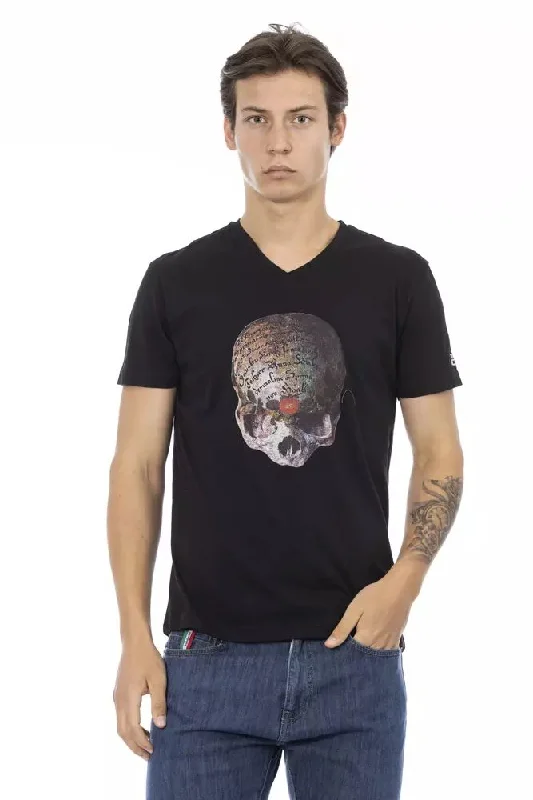 Black Cotton Men T-shirt-- Anti-Pilling Machine Wash Handmade