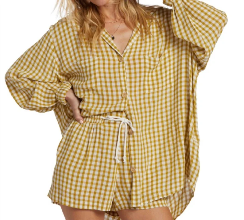 Swell Blouse In Green Envy Feminine Puff Blouse