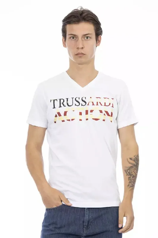 White Cotton Men T-shirt-- Plaid T-Shirt Polka Dot Checkered