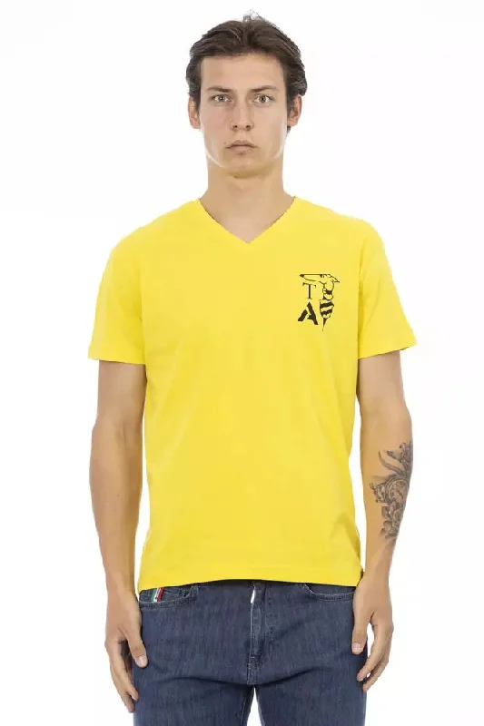Yellow Cotton Men T-shirt-- Boxy Fit Fitted Loose