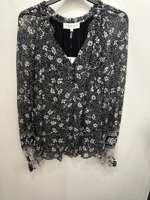 Floral Blouse In Black Flowy Bohemian Blouse