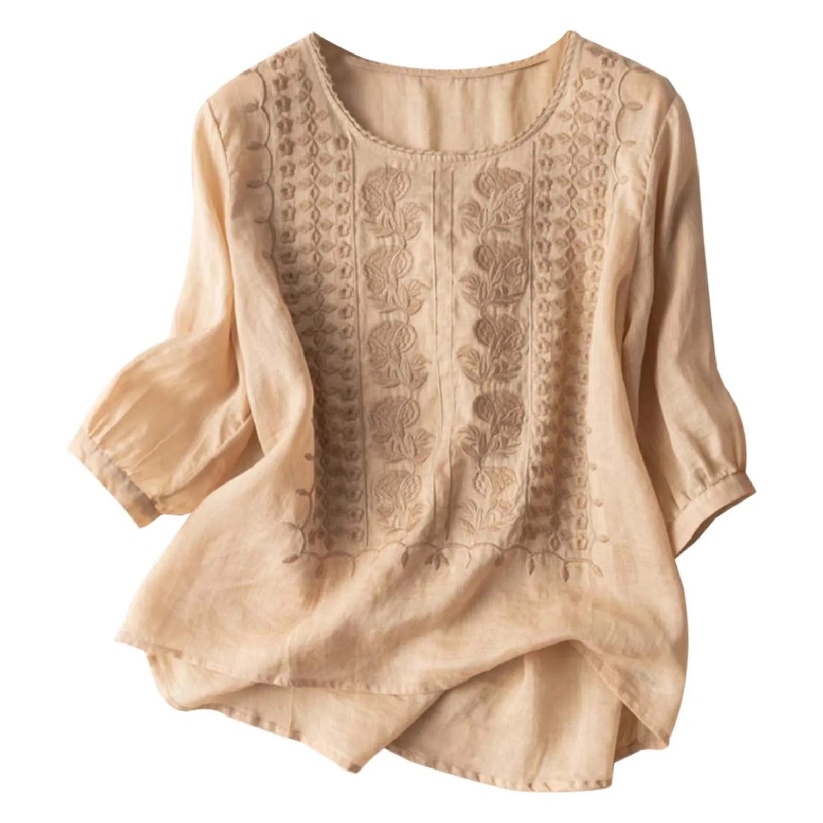 Women Cotton Linen Thin Summer Round Neck Top Artistic Retro Breathable Sleeveless T-shirt Embroidered Loose Casual Tops-- Welt Pockets Slit Pockets Flap Pockets Women Cotton Linen Thin Summer Round Neck Top Artistic Retro Breathable Sleeveless T-shirt Embroidered Loose Casual Tops-- Welt Pockets Slit Pockets Flap Pockets