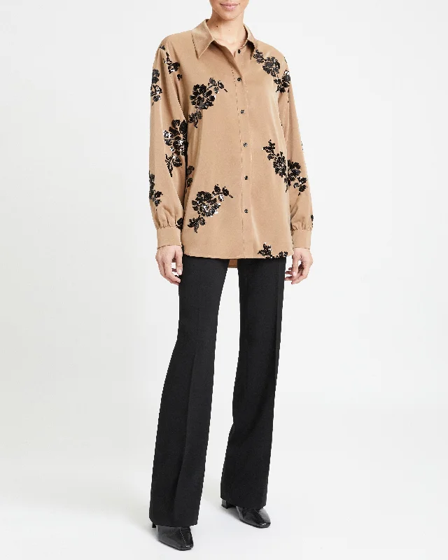 CARMEN Oversized Sequin Shirt-- Fleece Nylon Spandex