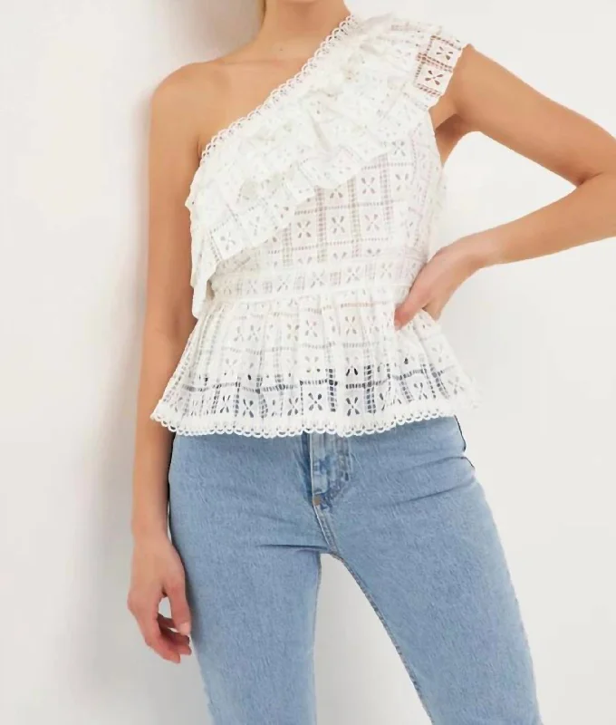 Harlow Blouse In White Chic Wrap Blouse