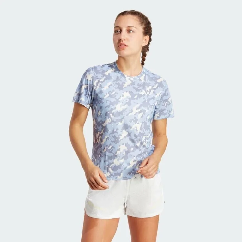 adidas Own The Run Womens Camo Running T-Shirt Blue Pink Ladies Fitness Top-- Oversized T-Shirt Spandex breathable adidas Own The Run Womens Camo Running T-Shirt Blue Pink Ladies Fitness Top-- Oversized T-Shirt Spandex breathable