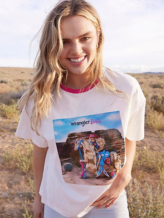 Wrangler Barbie T-Shirt-- Collared Crew Neck Turtle Neck