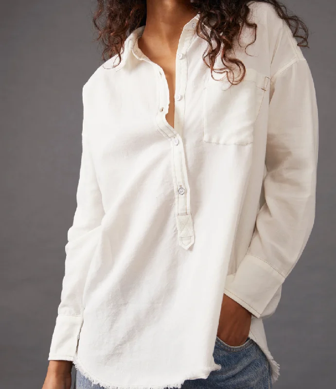Free People Smock Oxford Shirt-- Welt Pockets Slit Pockets Flap Pockets