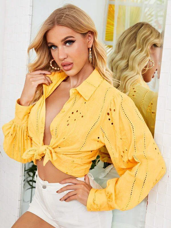 Lantern Sleeve Schiffy Blouse Smart Casual Blouse