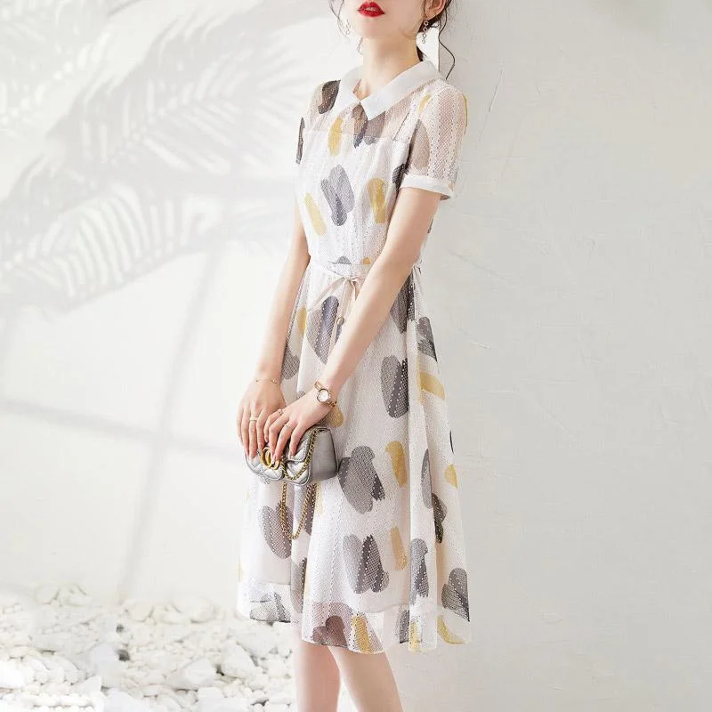 Summer Fashion Women 3/4 Sleeves Floral Printed Beach Dresses O-neck Organza Prom Party Dress Tunics Fleece cozy Summer Fashion Women 3/4 Sleeves Floral Printed Beach Dresses O-neck Organza Prom Party Dress Tunics Fleece cozy