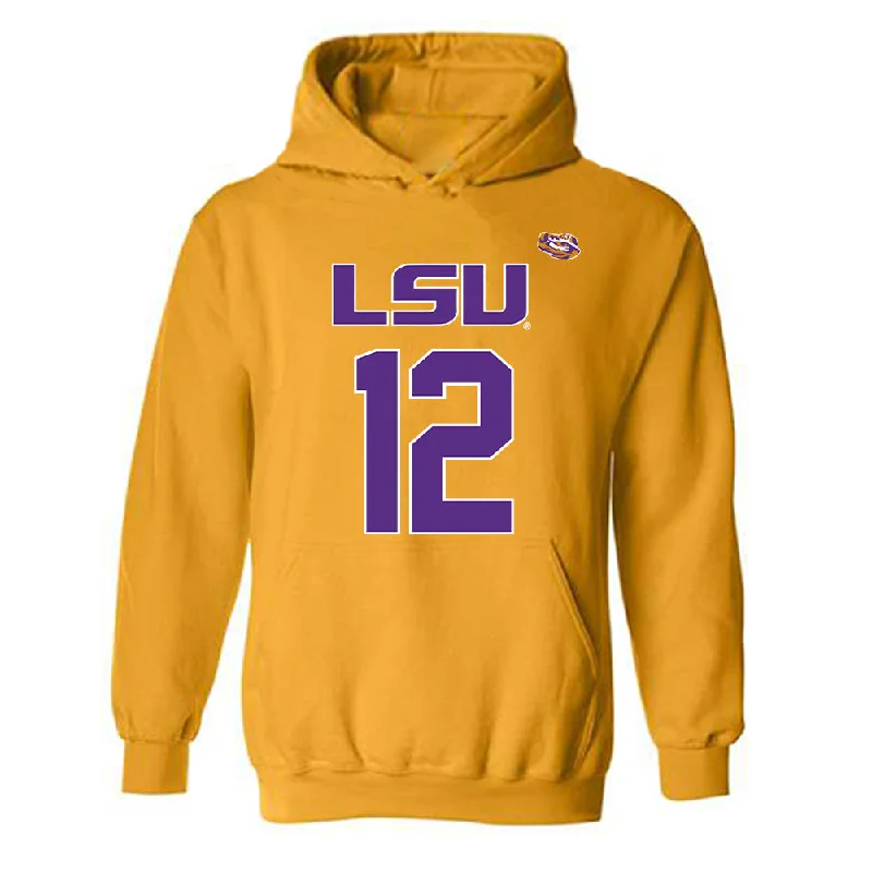 LSU - NCAA Women's Basketball : Mikaylah Williams - Replica Shersey Hooded Sweatshirt Hoodie with Cuffed Sleeves Snug Secure