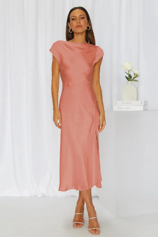 Satin Sleeveless Open Back Party Dress | Orange Tunics Trousers formal