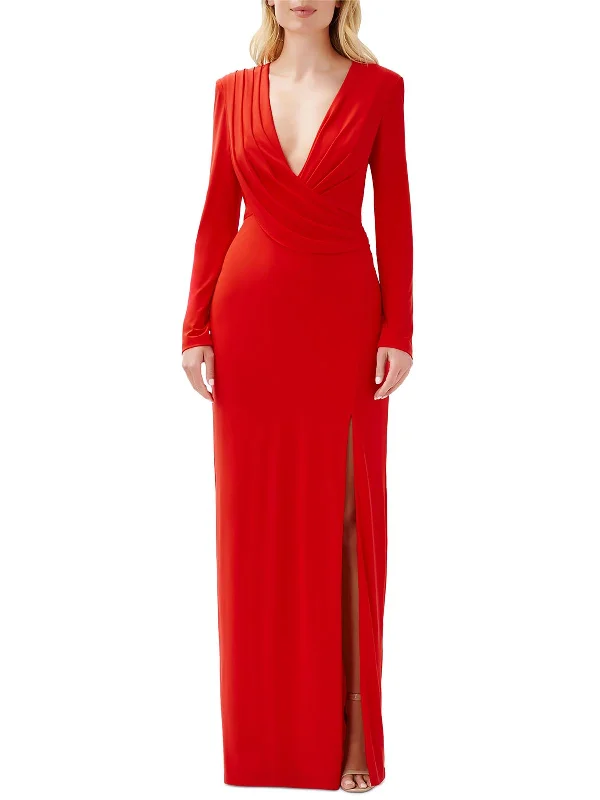 Womens Plunging V Neck Evening Dress Tunics Stylish elegant