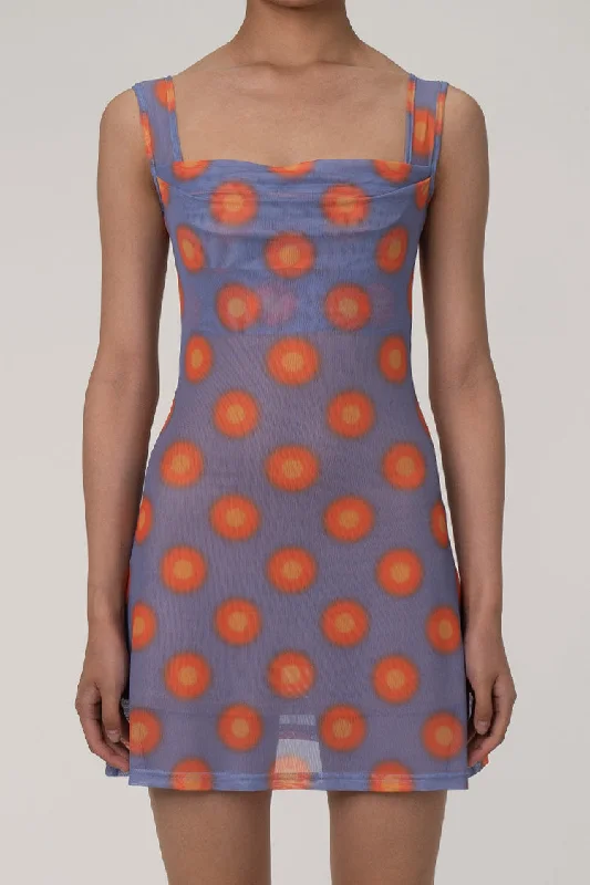 Vintage Polka Dot Draped Square Neck Sleeveless Mesh Mini Party Dress Tunics Essential wardrobe Vintage Polka Dot Draped Square Neck Sleeveless Mesh Mini Party Dress Tunics Essential wardrobe