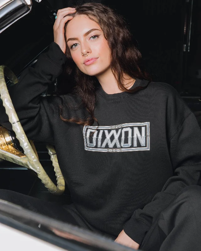 Women's Pinstripe Crewneck Sweatshirt - Black & Gray Hoodie with High Neck Warm Protective Women's Pinstripe Crewneck Sweatshirt - Black & Gray Hoodie with High Neck Warm Protective