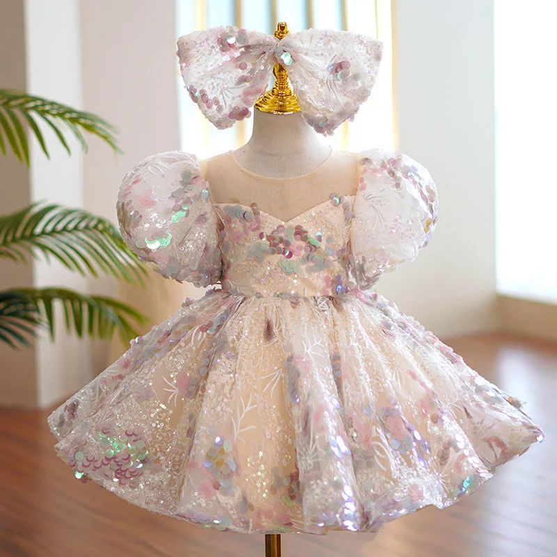Girl Formal Dresses Baby Girl Gorgeous Colorful Sequins Dress Princess Party Dresses Easter Dress For Toddler Crew Neckline Sporty Girl Formal Dresses Baby Girl Gorgeous Colorful Sequins Dress Princess Party Dresses Easter Dress For Toddler Crew Neckline Sporty