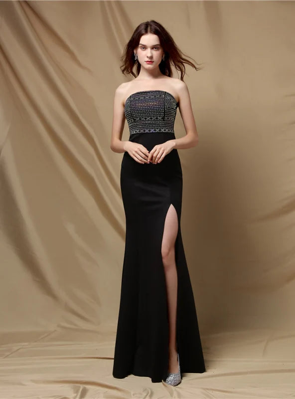 MERMAID STRAPLESS BEADING PARTY DRESS Tunics Versatile functional