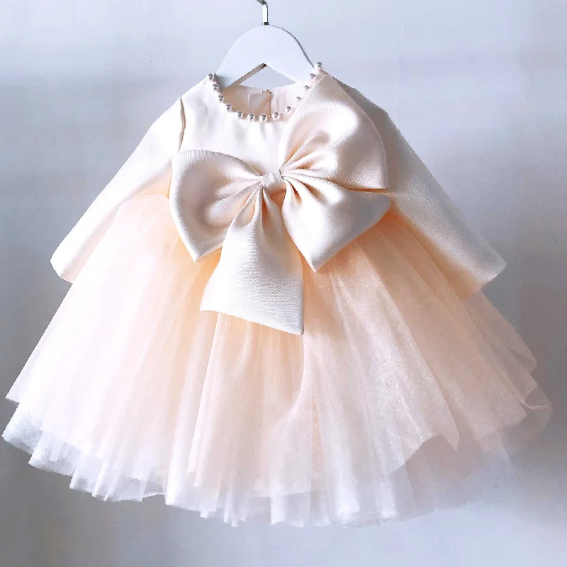 Baby Girl Birthday Party Dress Toddler Long Sleeve Cute Bow Knot Fluffy Christening Dress Tunics Recommended stylist Baby Girl Birthday Party Dress Toddler Long Sleeve Cute Bow Knot Fluffy Christening Dress Tunics Recommended stylist