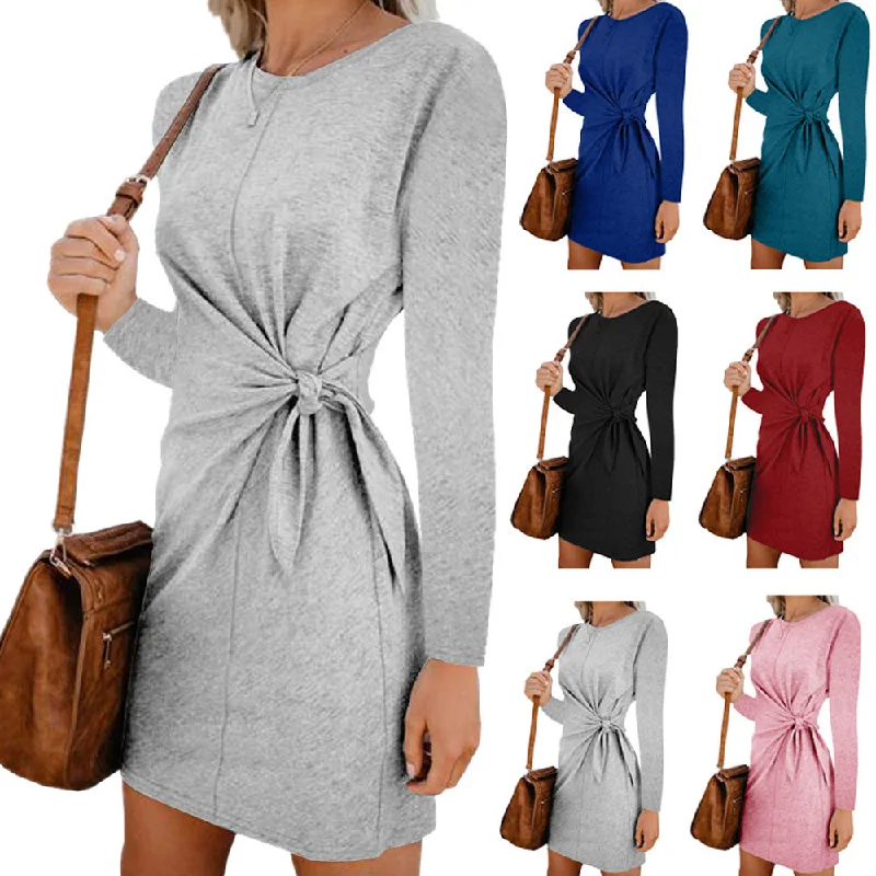 Tassel Sleeve V-Neck Stylish Party Dress Tunics Polka dots