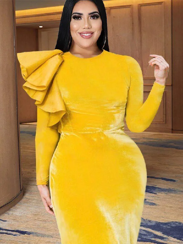 Velvet Bodycon Party Dress Tunics Handmade artisanal