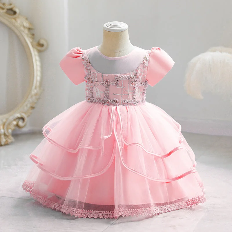 Baby Girl Dress Toddler Princess Dress Textured Communion Pageant Party Dress Tunics Luxurious high-end Baby Girl Dress Toddler Princess Dress Textured Communion Pageant Party Dress Tunics Luxurious high-end