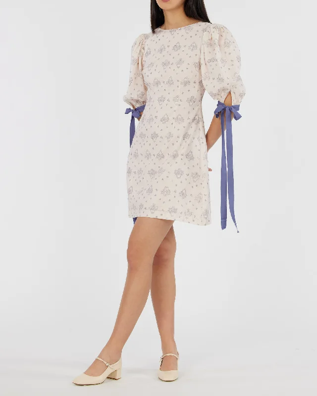 Blue Maiden Linen Mini Dress Comfortable Bodycon Mini Dress