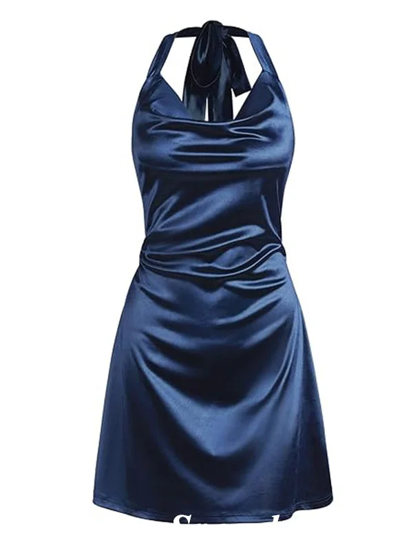 Sexy Soft Satin Halter Sleeveless Sheath Mini Dresses/ Homecoming Dresses, PD3655 Casual High-Waist Mini Dress Sexy Soft Satin Halter Sleeveless Sheath Mini Dresses/ Homecoming Dresses, PD3655 Casual High-Waist Mini Dress