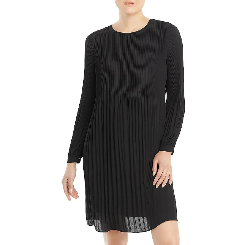 Womens Georgette Pleated Shift Dress Tunics Versatile all-occasion