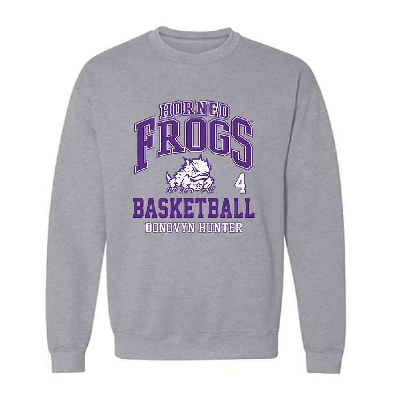 TCU - NCAA Women's Basketball : Donovyn Hunter - Classic Fashion Shersey Crewneck Sweatshirt Hoodie with Hem Fringe Bohemian Relaxed