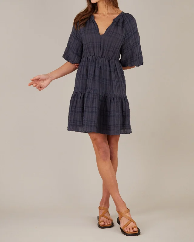Pila Linen Mini Dress - Navy Cozy T-Shirt Mini Dress