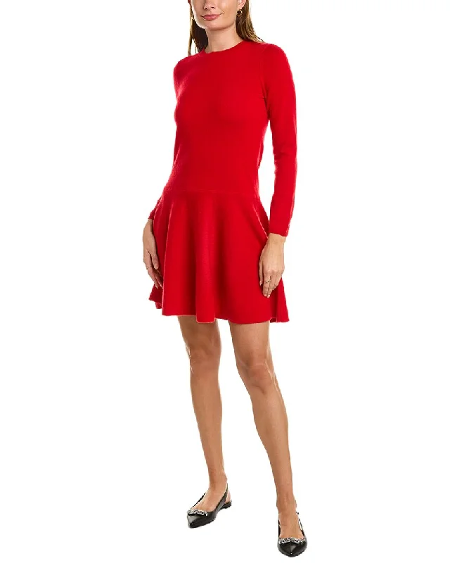 sofiacashmere Drop-Waist Cashmere Flare Dress Tunics Favorite customer