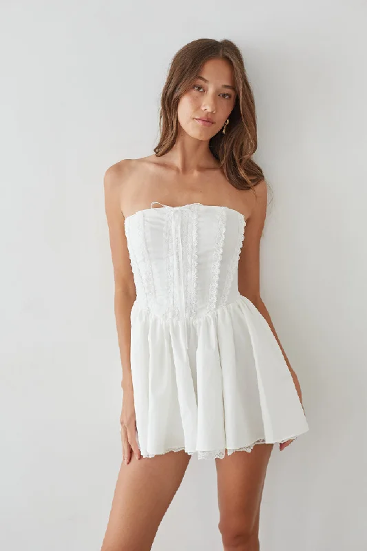 Sabrina Strapless Coquette Corset Mini Dress Chic Bohemian Mini Dress