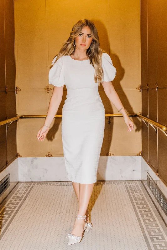 Holly Dress in White Shimmer Tunics Trendy modern