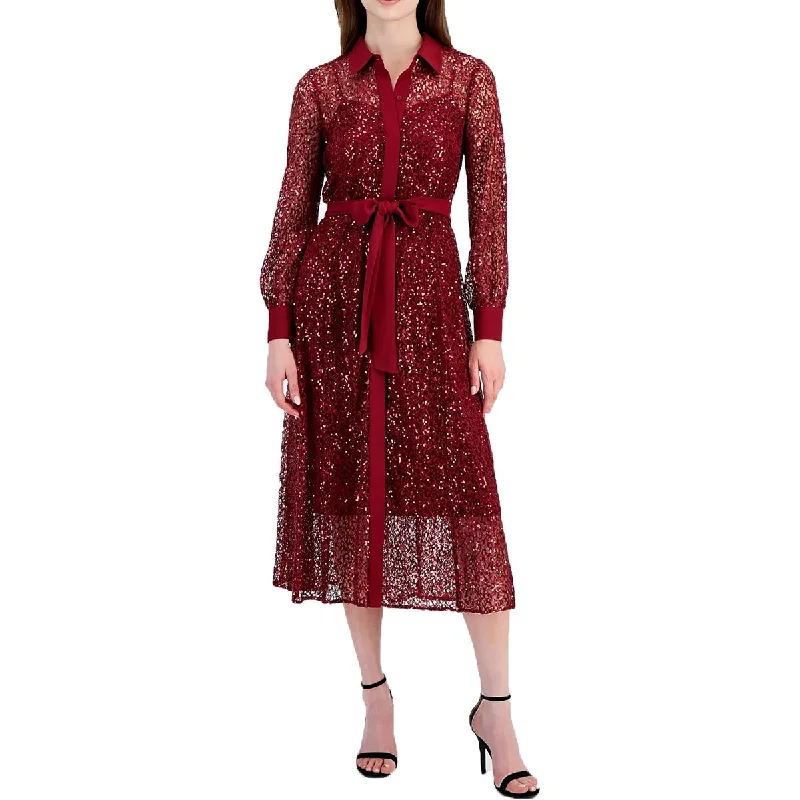 Womens Metallic Polyester Sheath Dress Tunics Bridal satin