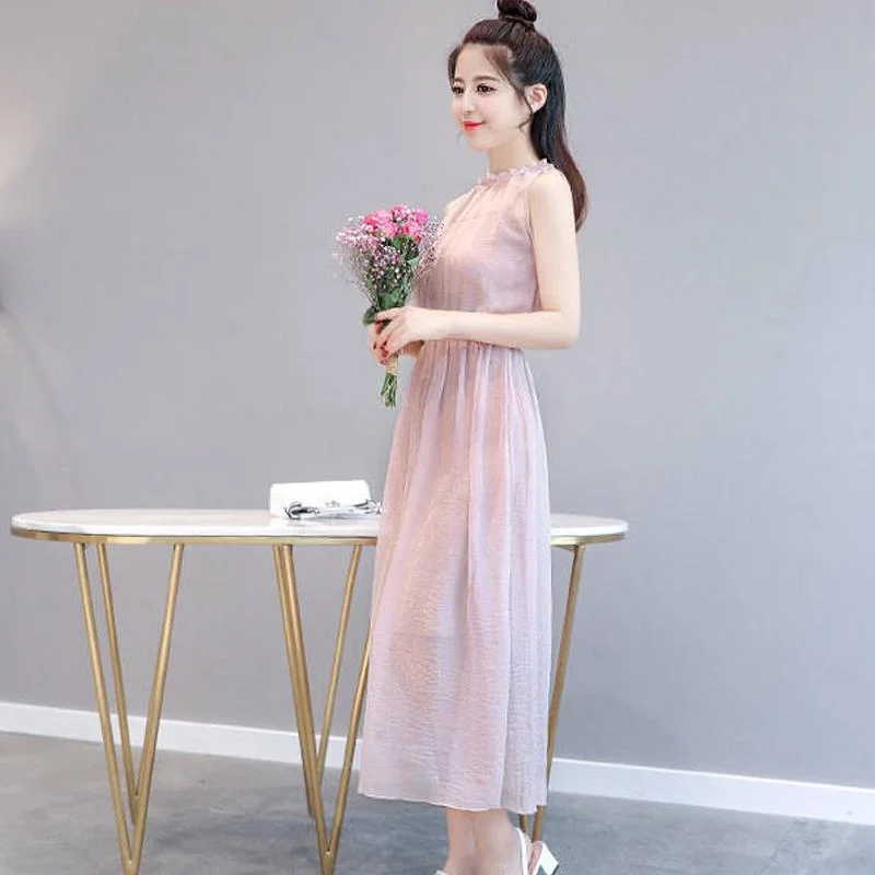 Pink Chiffon High Low Party Dress Summer Women Dresses Strapless Dress Sleeveless Party Gowns Tunics Designer luxury Pink Chiffon High Low Party Dress Summer Women Dresses Strapless Dress Sleeveless Party Gowns Tunics Designer luxury
