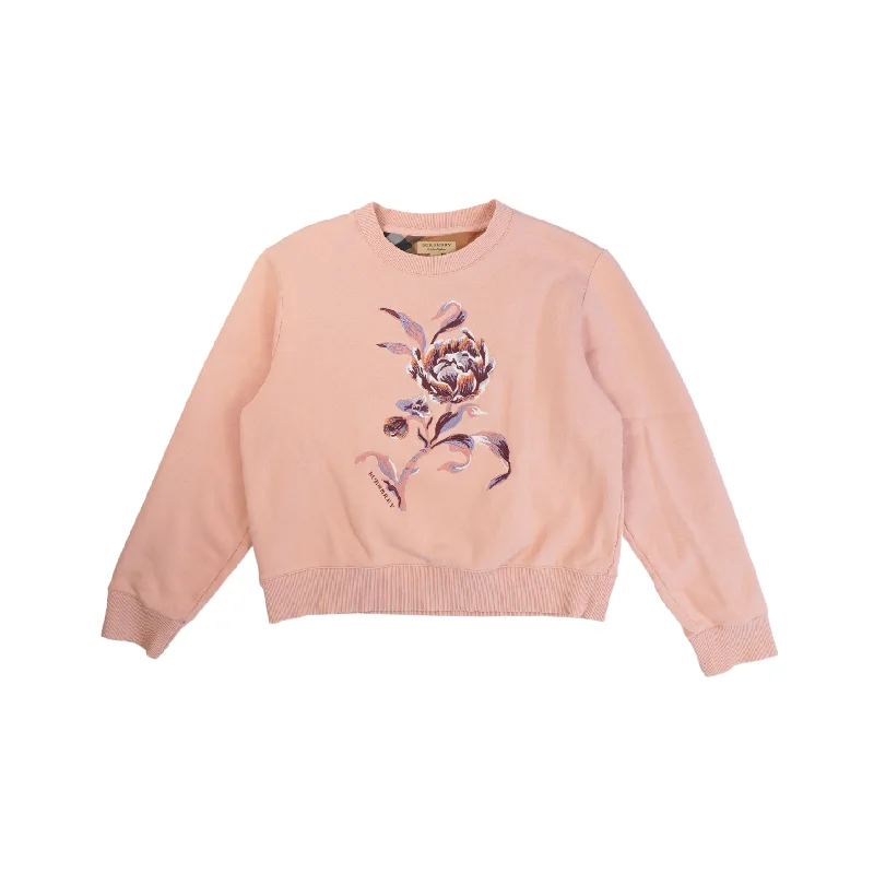 Burberry Sweatshirt - Women's M Hoodie with Contrast Stitching Detailed Premium