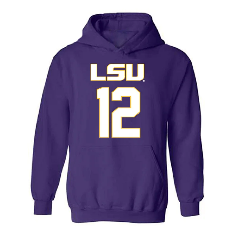 LSU - NCAA Women's Basketball : Mikaylah Williams - Replica Shersey Hooded Sweatshirt Hoodie with Snap Buttons Easy Quick