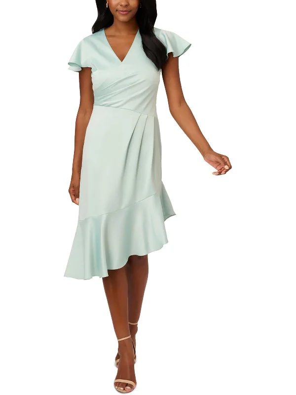 Womens Satin Cocktail And Party Dress Off-the-shoulder Bohemian Festive